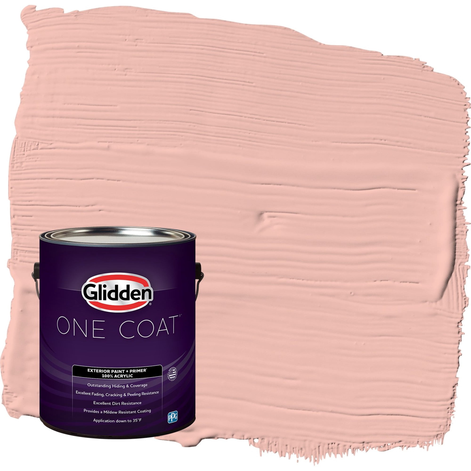 Glidden One Coat Peach Beige / Red Flat Exterior Paint with Primer, 1 Gallon