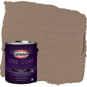 Glidden One Coat Exterior Paint and Primer, Peppered Pecan / Brown, Gallon, Flat