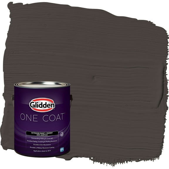 Glidden One Coat Phantom Mist / Brown Flat Exterior Paint with Primer, 1 Gallon