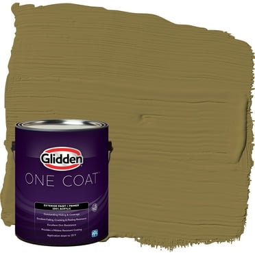 Glidden One Coat Exterior Paint and Primer, Pickled Okra / Green, Gallon, Flat