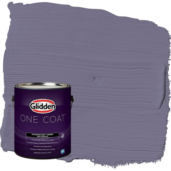 Glidden One Coat Plum Shade / Purple Flat Exterior Paint with Primer, 1 Gallon
