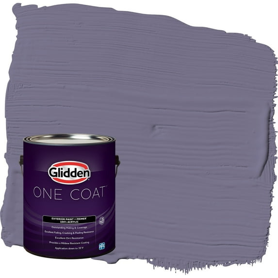 Glidden One Coat Plum Shade / Purple Flat Exterior Paint with Primer, 1 Gallon