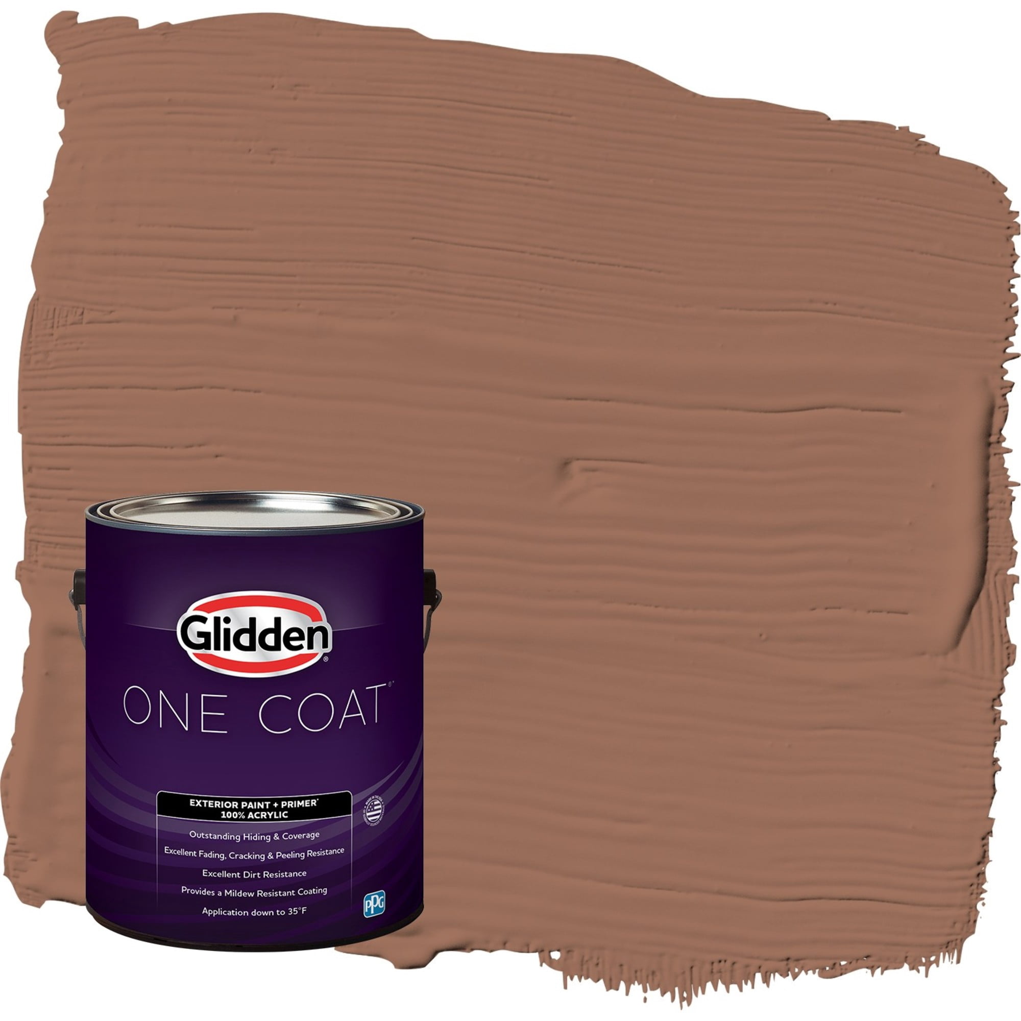 Glidden One Coat Prairie Fire / Beige Flat Exterior Paint with Primer, 1 Gallon