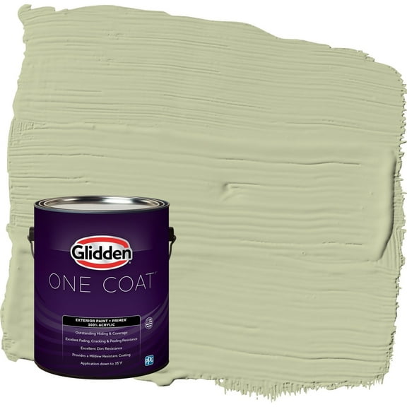 Glidden One Coat Sage Splendor / Green Flat Exterior Paint with Primer, 1 Gallon