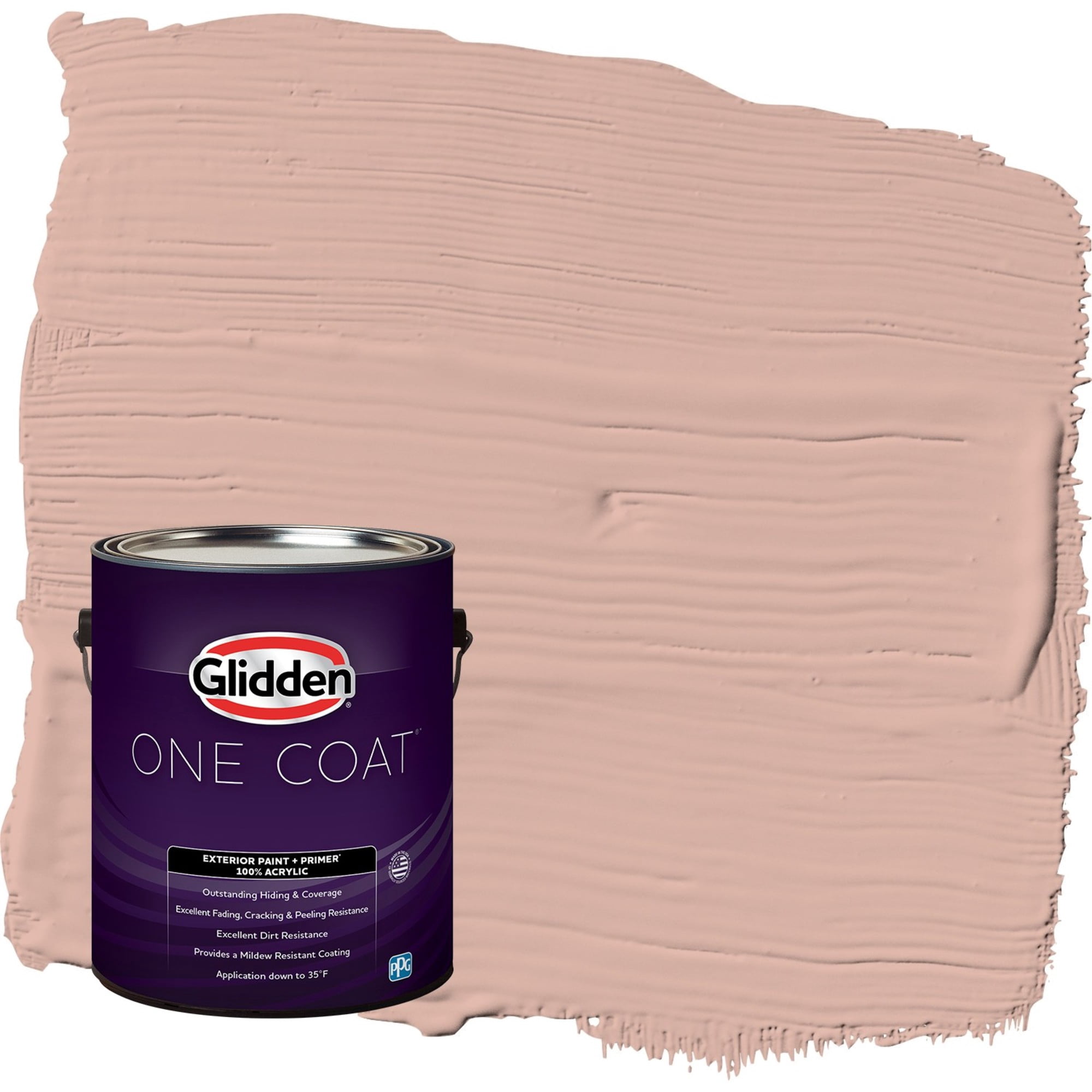 Glidden One Coat Sandpaper / Orange Flat Exterior Paint with Primer, 1 Gallon