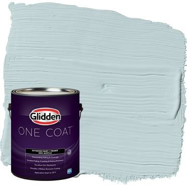 Glidden One Coat Exterior Paint and Primer, Scandinavian Sky / Blue, 1 Gallon, Flat