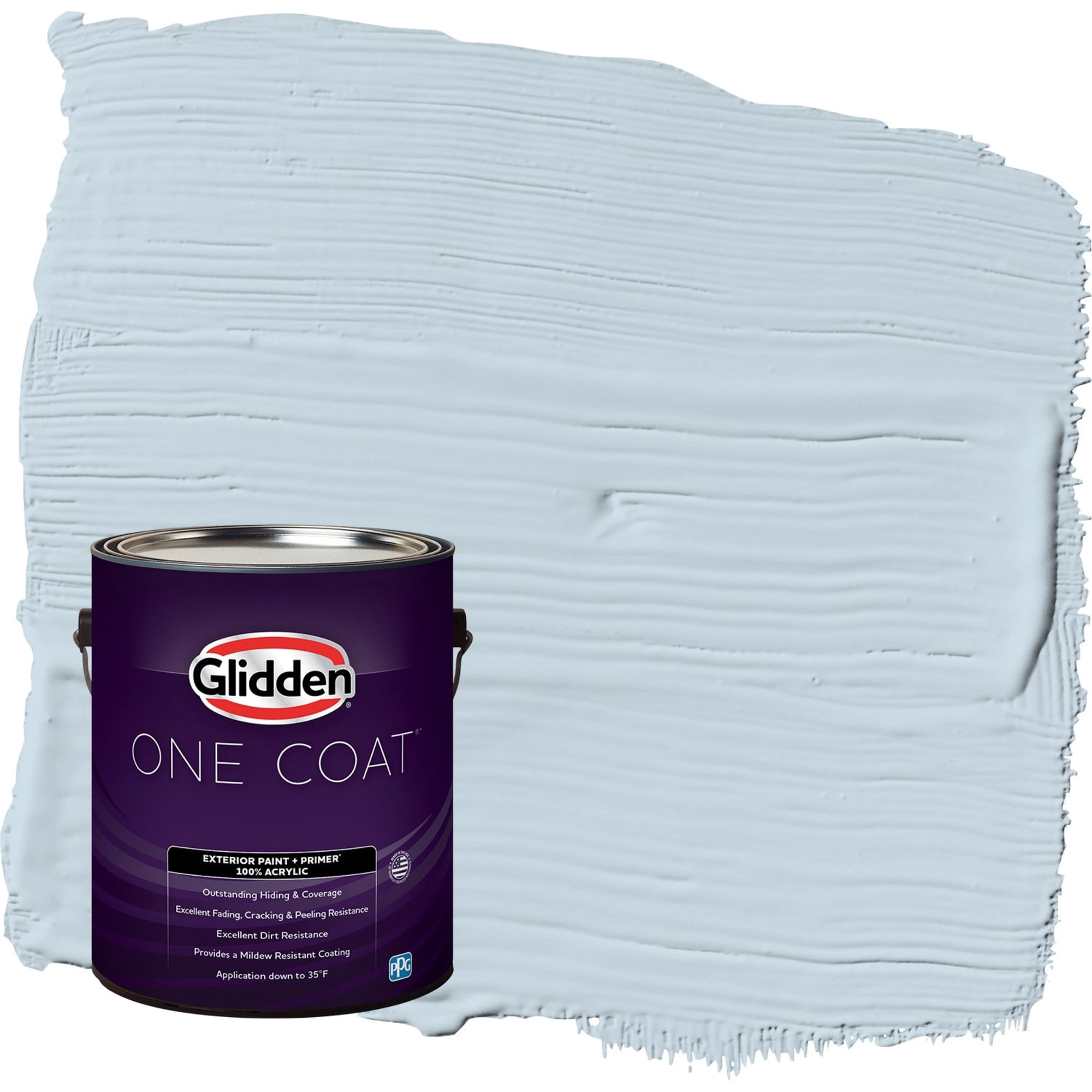 Glidden One Coat Sentimental Lady / Blue Flat Exterior Paint with Primer, 1 Gallon
