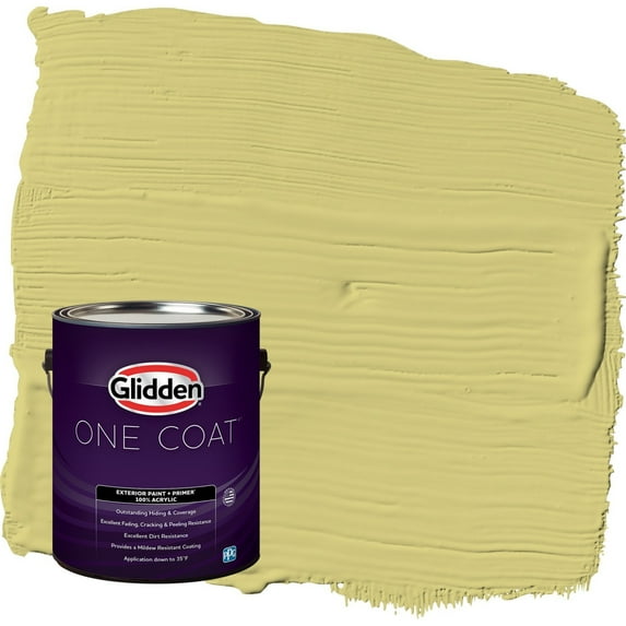 Glidden One Coat Serene Scene / Green Satin Exterior Paint with Primer, 1 Gallon