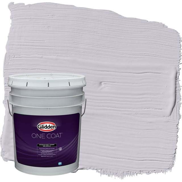 Glidden One Coat Exterior Paint and Primer, Silver Chalice / Purple, 5 Gallons, Flat