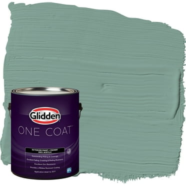 Glidden One Coat Exterior Paint and Primer, Silver Laurel / Blue, 1 Gallon, Flat