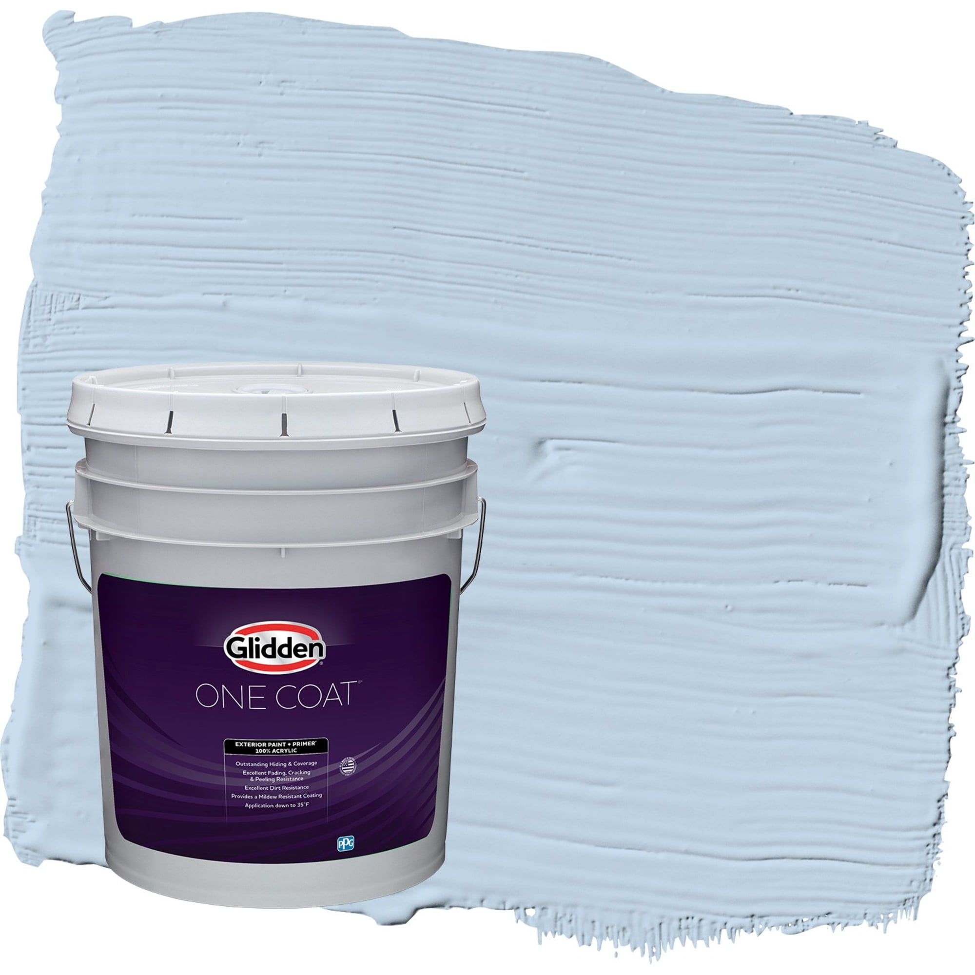 Glidden One Coat Sleep Baby Sleep / Blue Flat Exterior Paint with Primer, 5 Gallon
