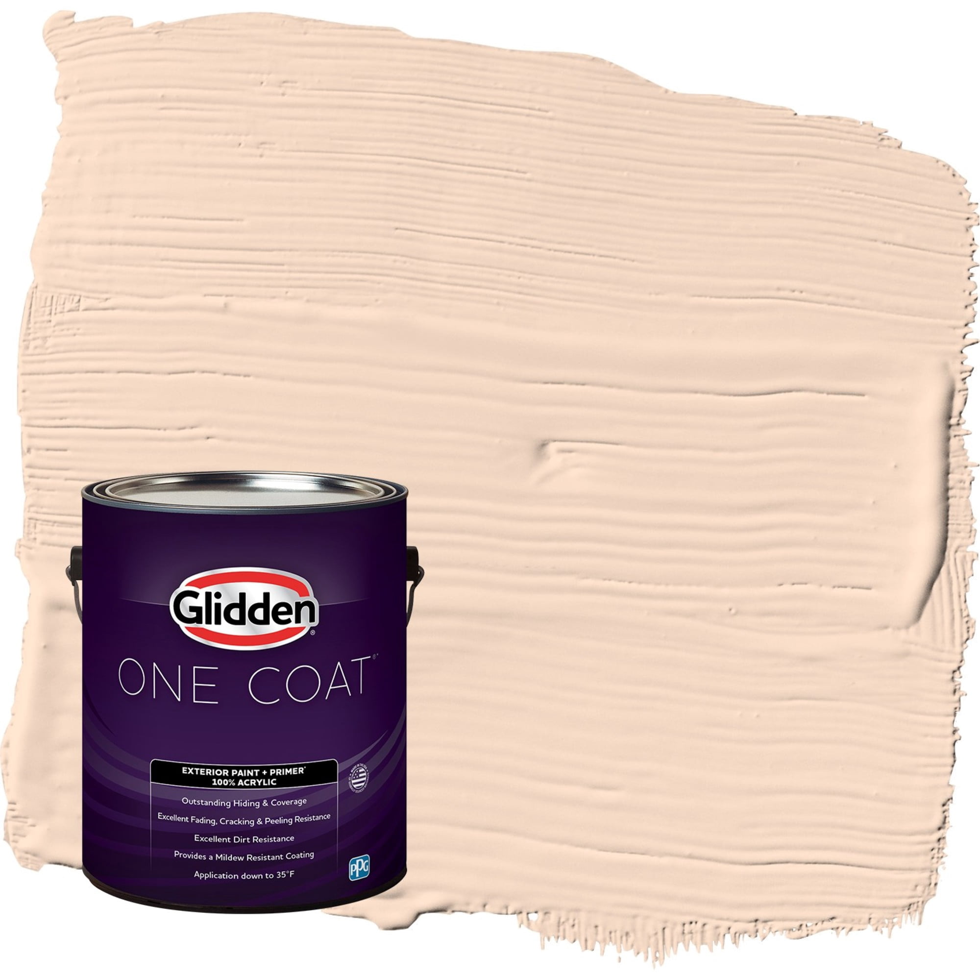 Glidden One Coat Sourpatch Peach / Orange Semi-Gloss Exterior Paint with Primer, 1 Gallon