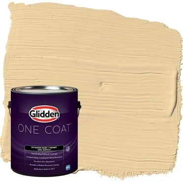 Glidden One Coat Exterior Paint and Primer, Spice is Nice / Beige, Gallon, Flat