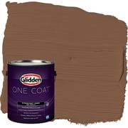 Glidden One Coat Exterior Paint and Primer, Spiced Cinnamon / Brown, Gallon, Flat