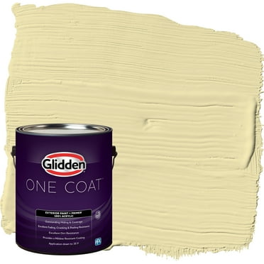 Glidden One Coat Exterior Paint and Primer, Star Bright / Yellow, 1 Gallon, Flat