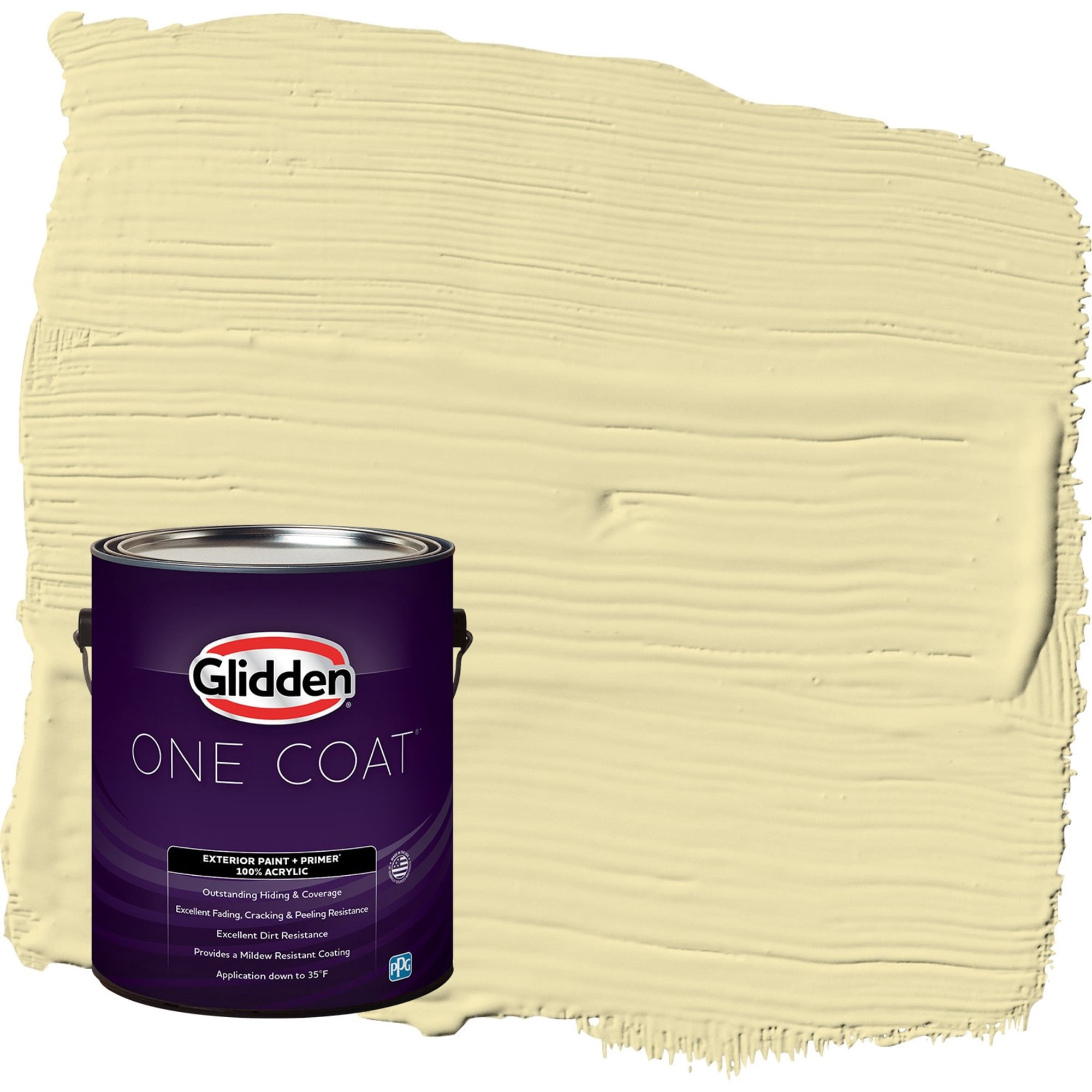 Glidden One Coat Star Bright / Green Satin Exterior Paint with Primer, 1 Gallon