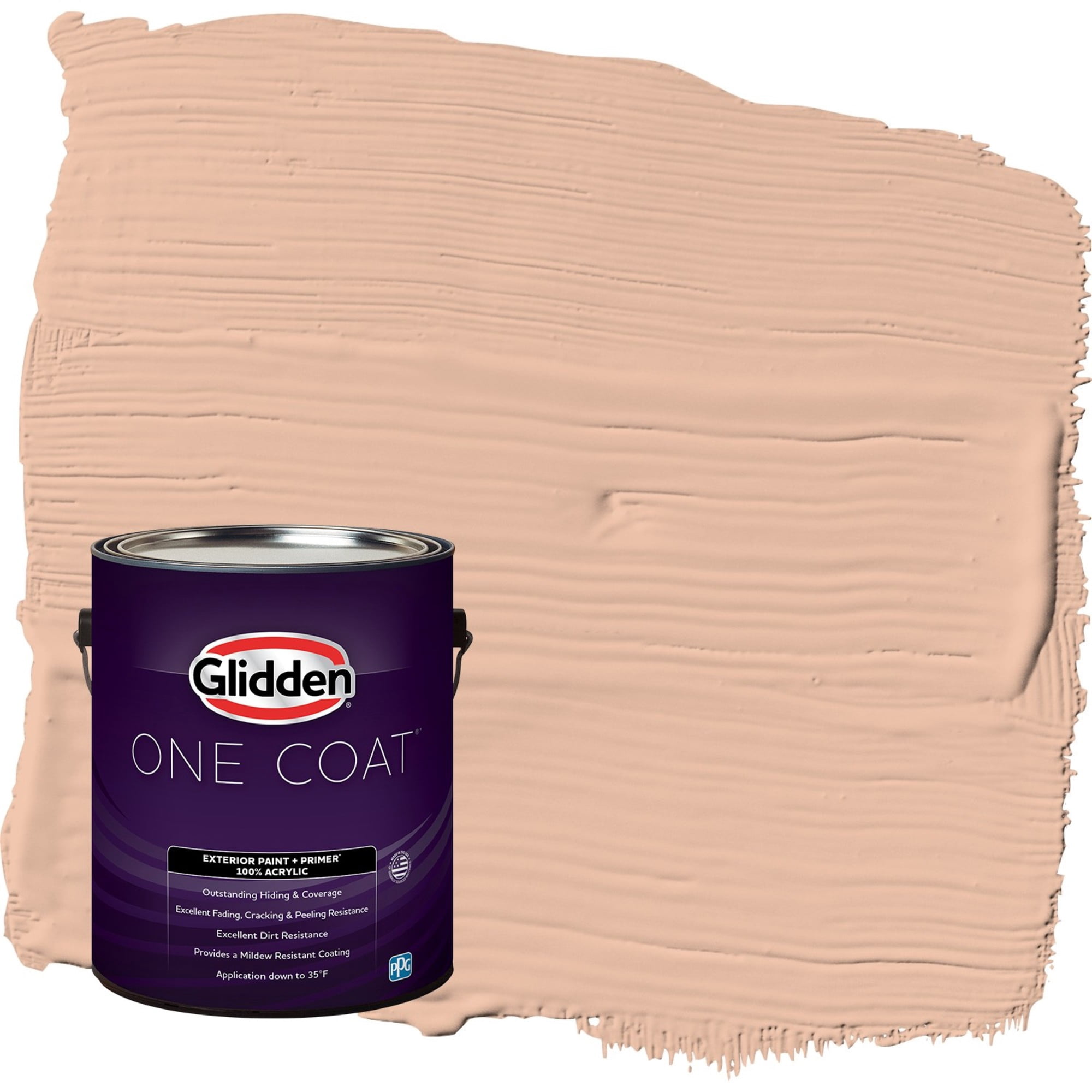 Glidden One Coat Starfish / Orange Flat Exterior Paint with Primer, 1 Gallon