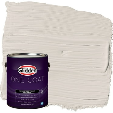 Glidden One Coat Exterior Paint and Primer, Steel Me / Gray, Gallon, Flat