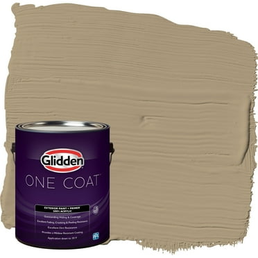 Glidden One Coat Exterior Paint and Primer, Stony Creek / Beige, 1 Gallon, Flat