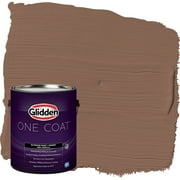 Glidden One Coat Exterior Paint and Primer, Suede Leather / Brown, Gallon, Flat