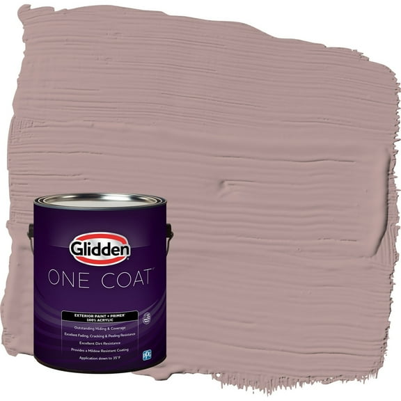 Glidden One Coat Tawny Mushroom / Pink Flat Exterior Paint with Primer, 1 Gallon