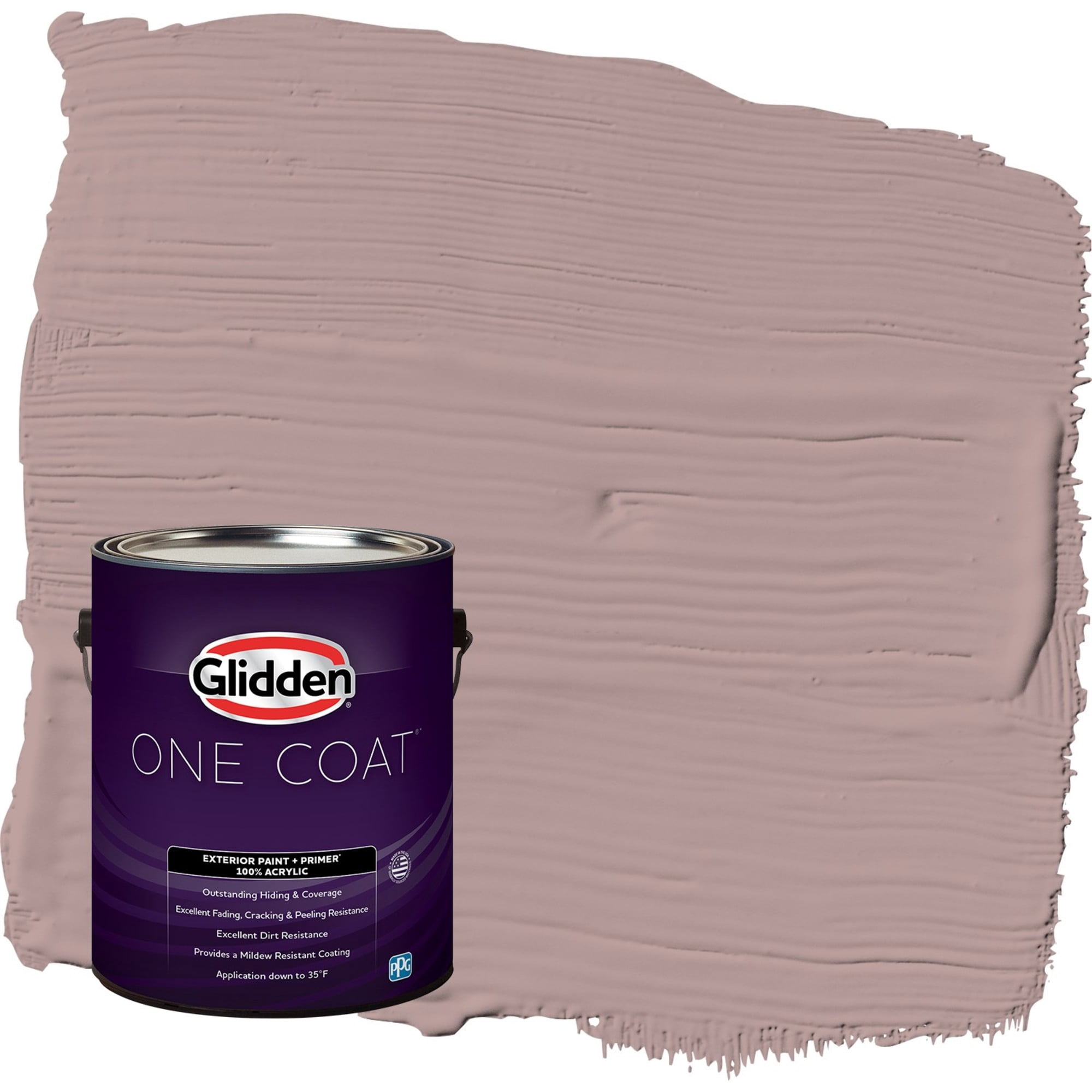 Glidden One Coat Tawny Mushroom / Pink Semi-Gloss Exterior Paint with Primer, 1 Gallon
