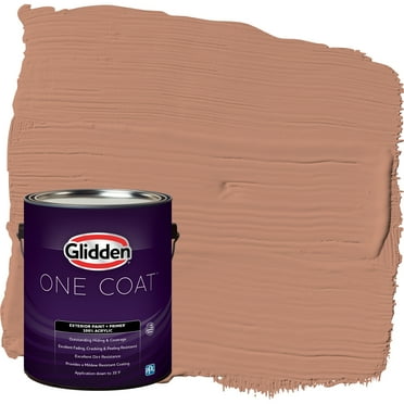 Glidden One Coat Exterior Paint and Primer, Terrazzo Tan / Orange, Gallon, Flat