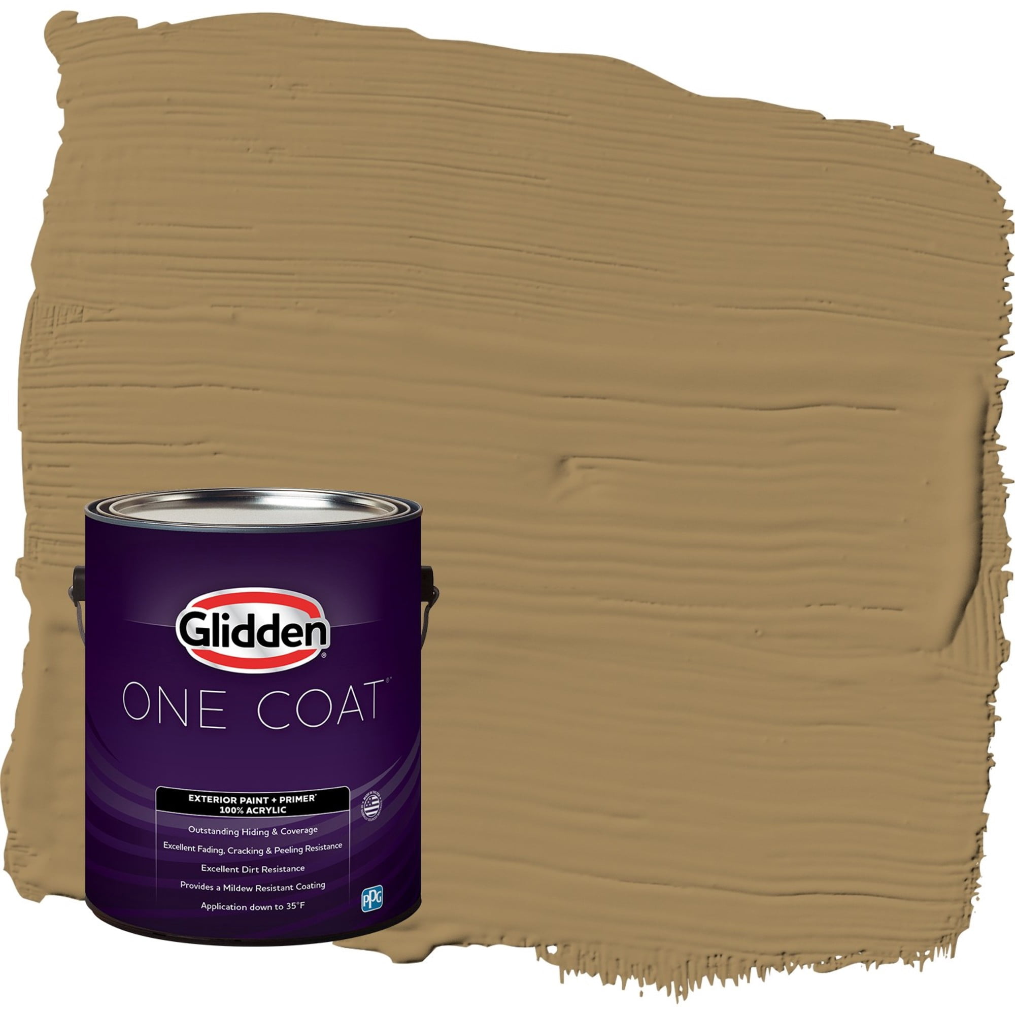 Glidden One Coat Timber Beam / Brown Satin Exterior Paint with Primer, 1 Gallon