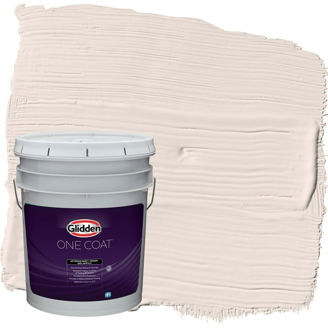 Glidden One Coat Exterior Paint and Primer, Touchable / Pink, 5 Gallons, Satin