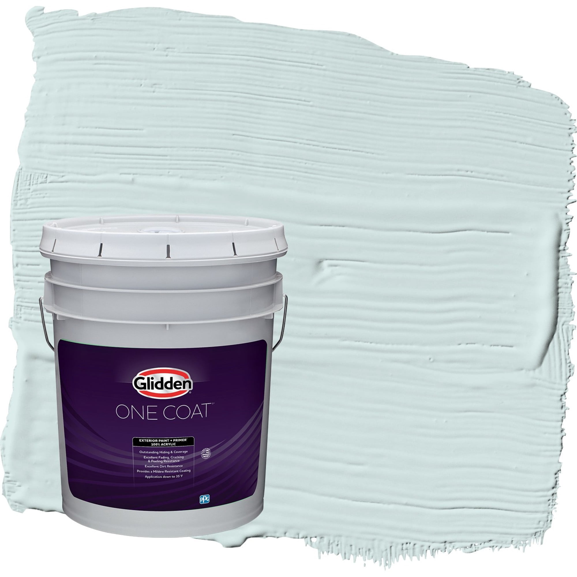 Glidden One Coat Watery Blue / Aqua Satin Exterior Paint with Primer, 5 Gallon
