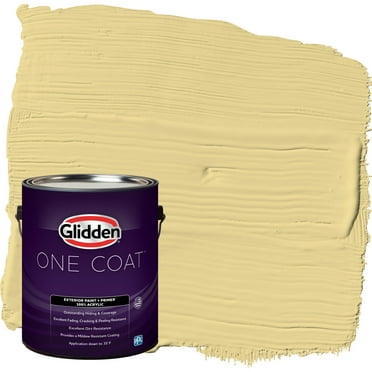 Glidden One Coat Exterior Paint and Primer, Wayward Wind / Yellow, 1 Gallon, Flat
