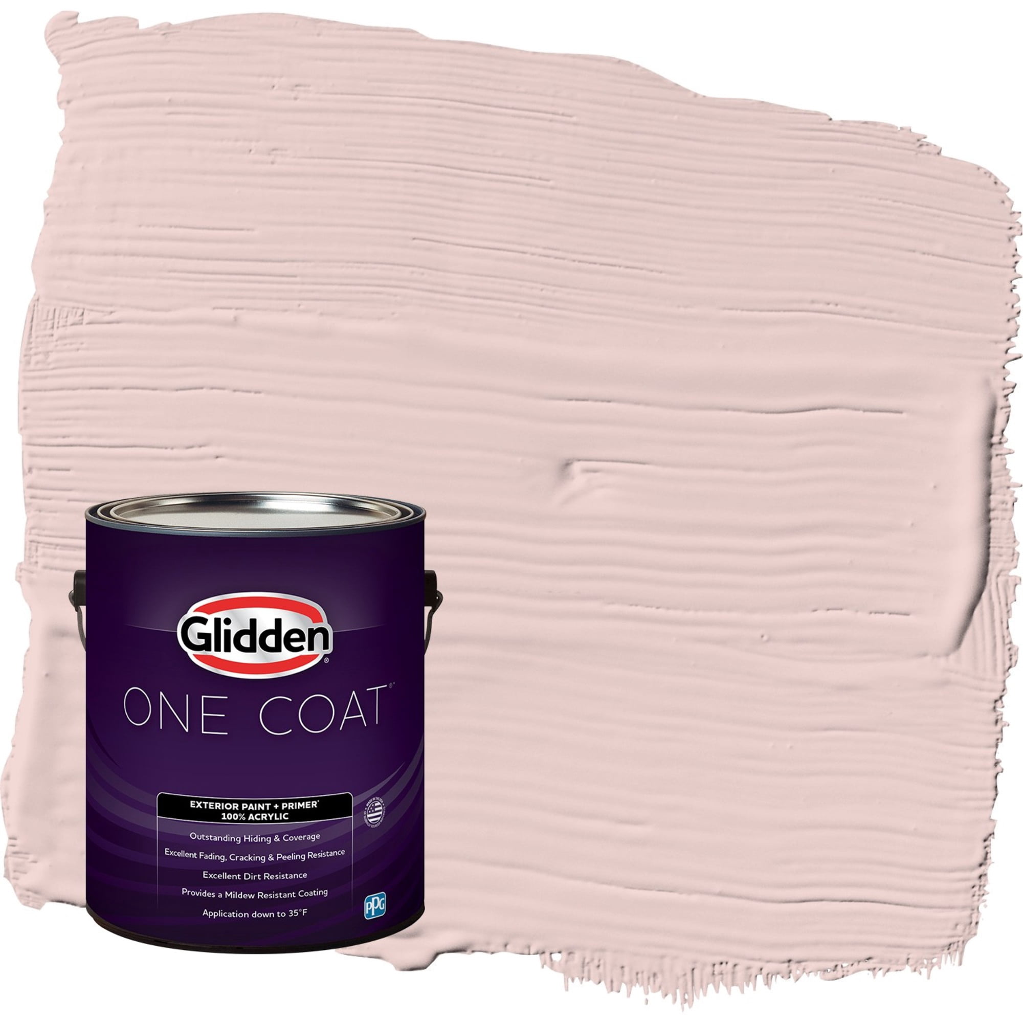 Glidden One Coat Whirligig / Pink Flat Exterior Paint with Primer, 1 Gallon
