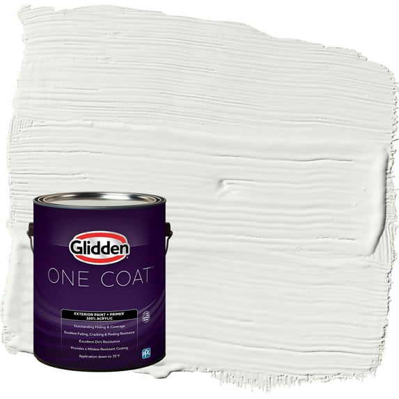 Glidden Glidden One Coat White Flat Exterior Paint with Primer, 1 Gallon