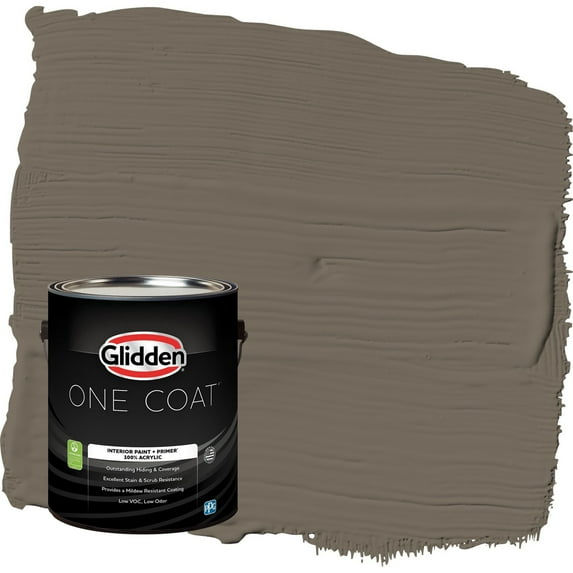 Glidden One Coat Granite / Brown Flat Interior Paint with Primer, 1 Gallon