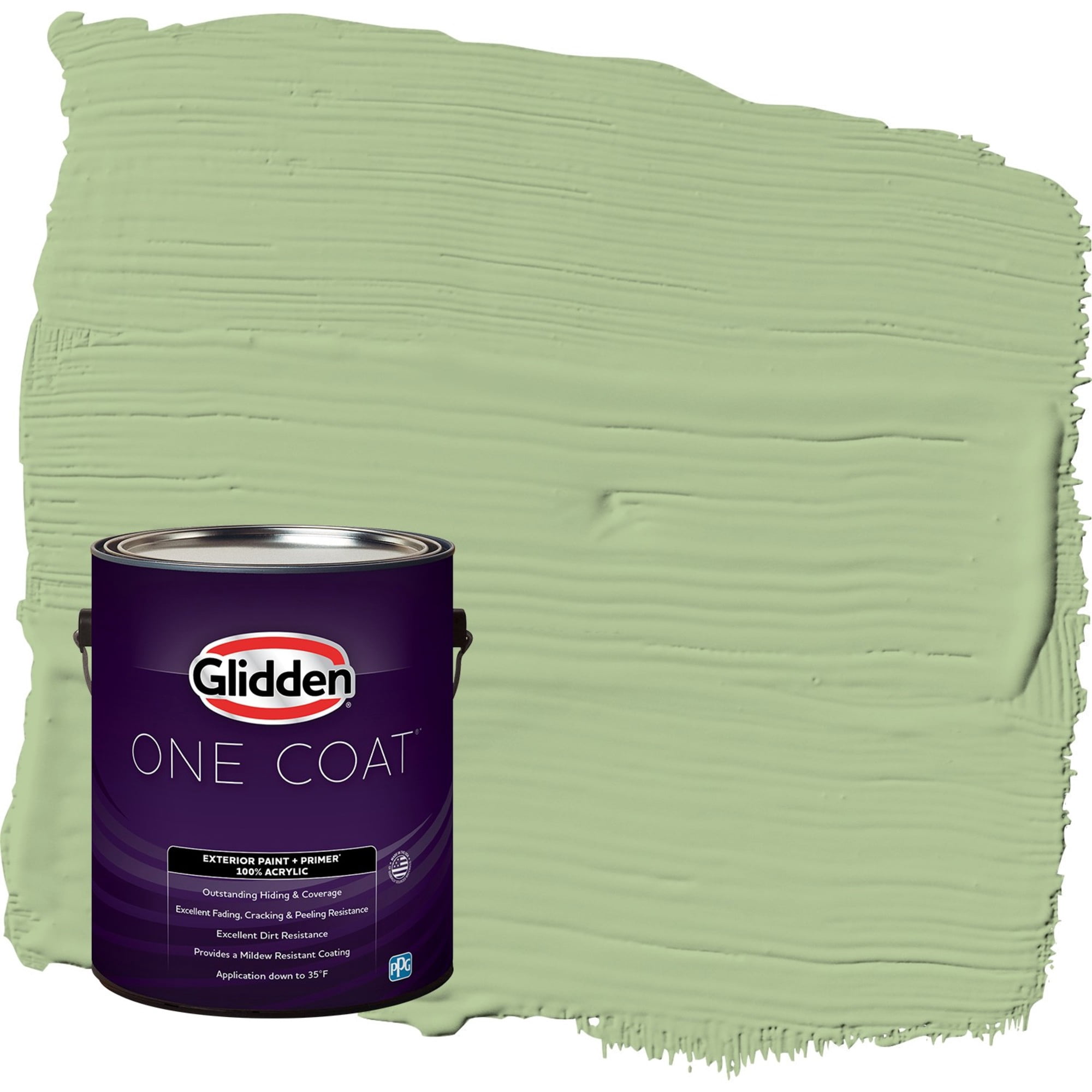 Glidden One Coat Harmonious / Green Satin Exterior Paint with Primer, 1 Gallon