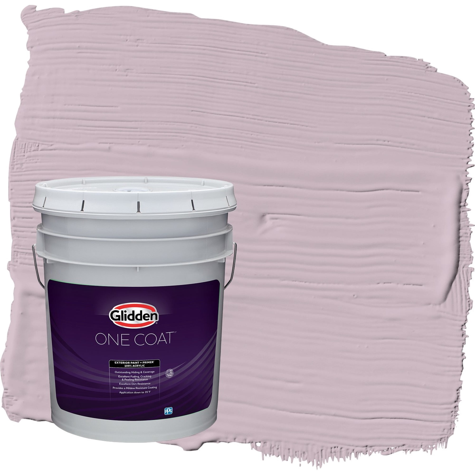 Glidden One Coat High Society / Purple Satin Exterior Paint with Primer, 5 Gallon