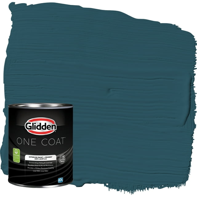 Glidden One Coat 1 qt. Blue Bayberry / Green Flat Interior Paint with Primer