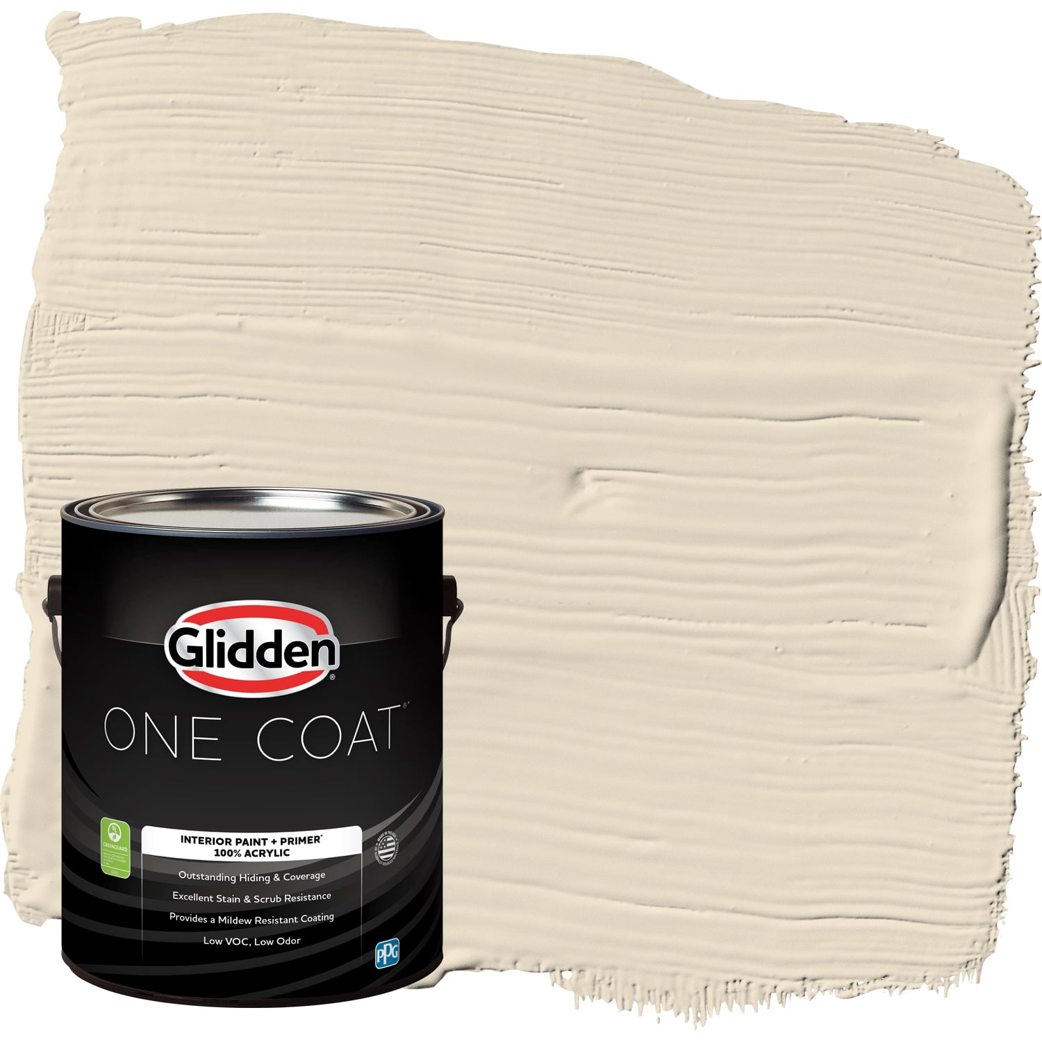 Glidden One Coat Bone White / Beige Eggshell Interior Paint with Primer, 1 Gallon