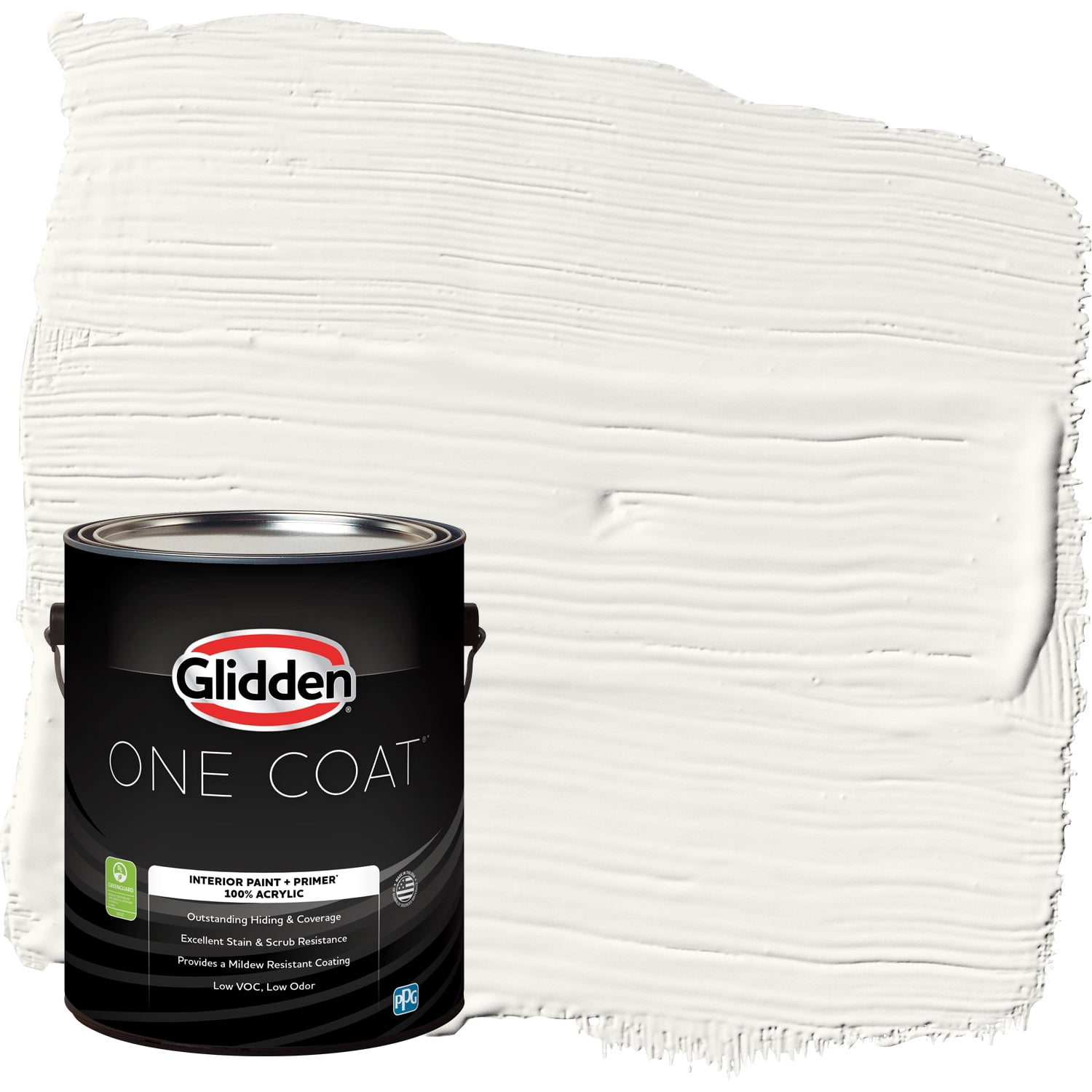 Glidden One Coat Commercial White / White Semi-Gloss Interior Paint with Primer, 1 Gallon