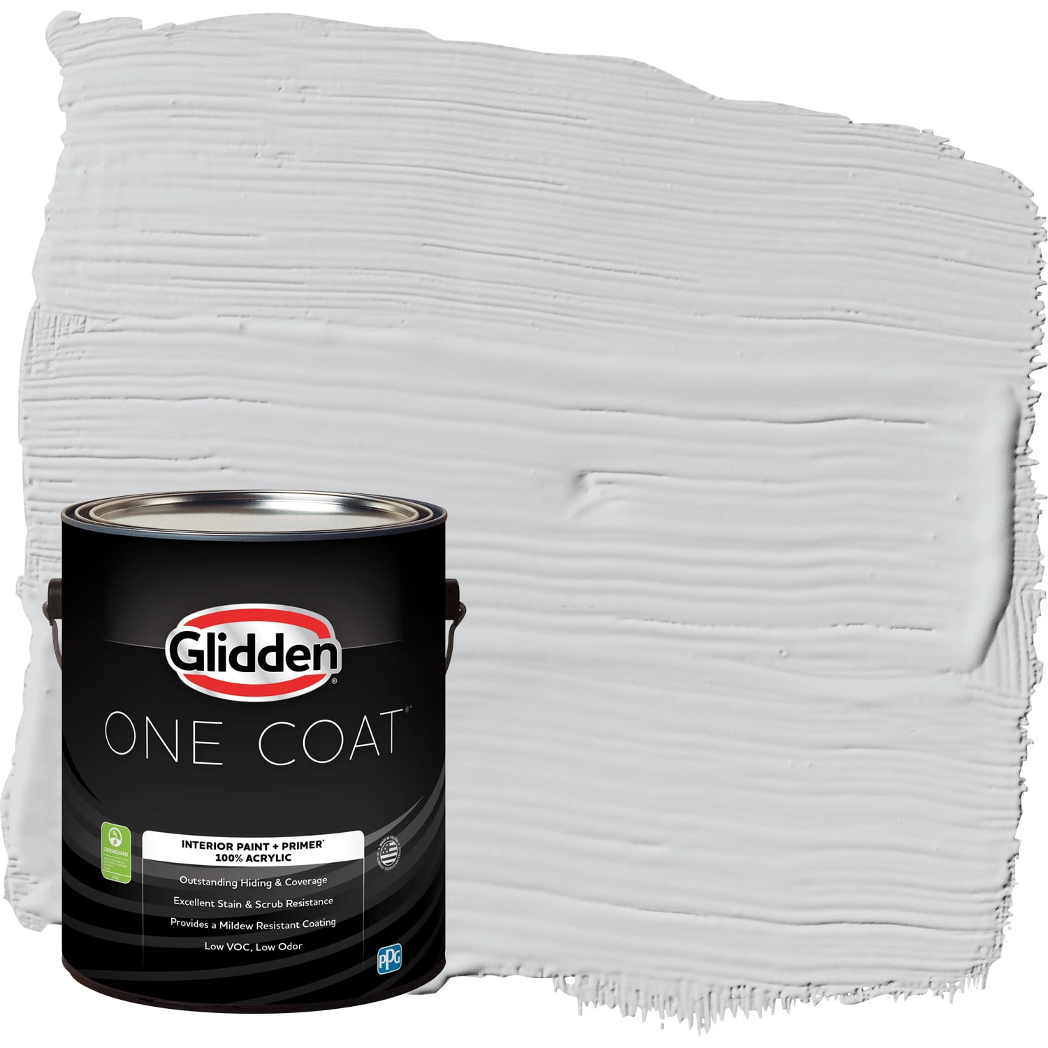 Glidden One Coat Interior Paint + Primer Elemental / Gray, Flat, 1 Gallon