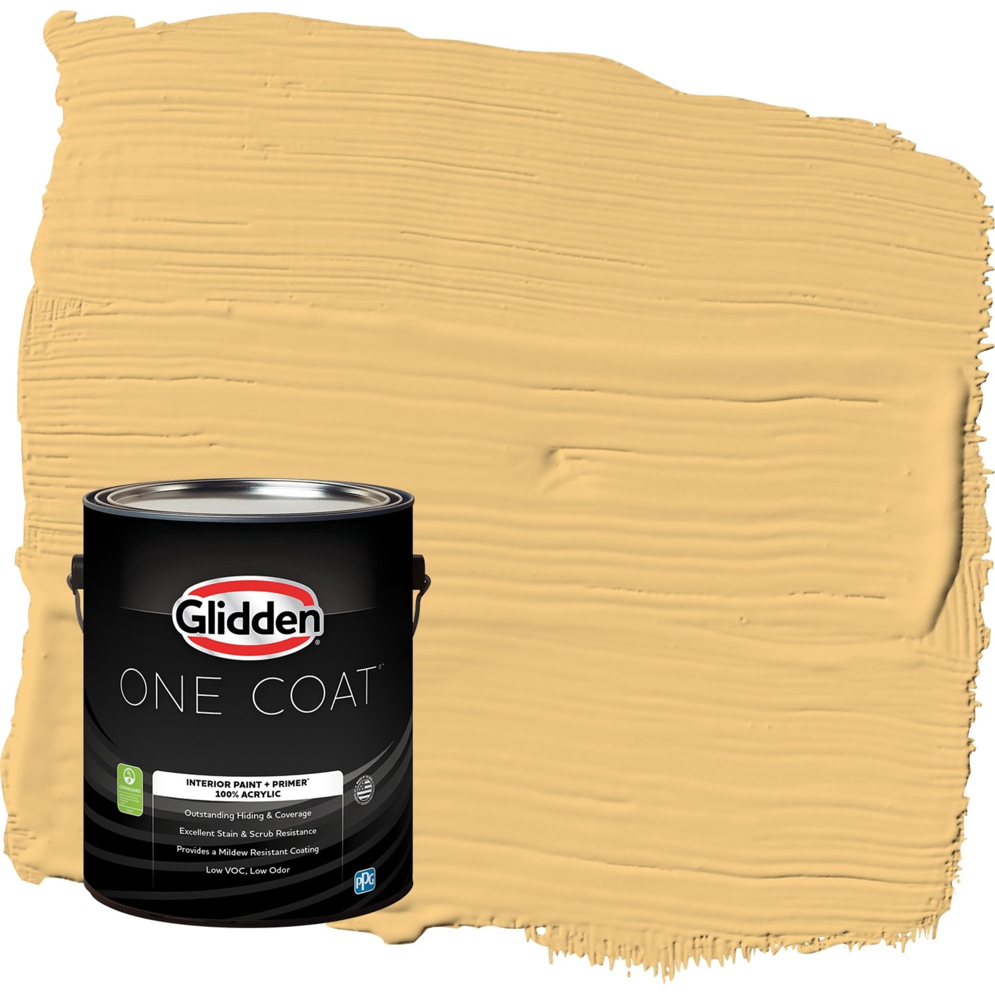 Glidden One Coat Gold Buff / Yellow Eggshell Interior Paint with Primer, 1 Gallon