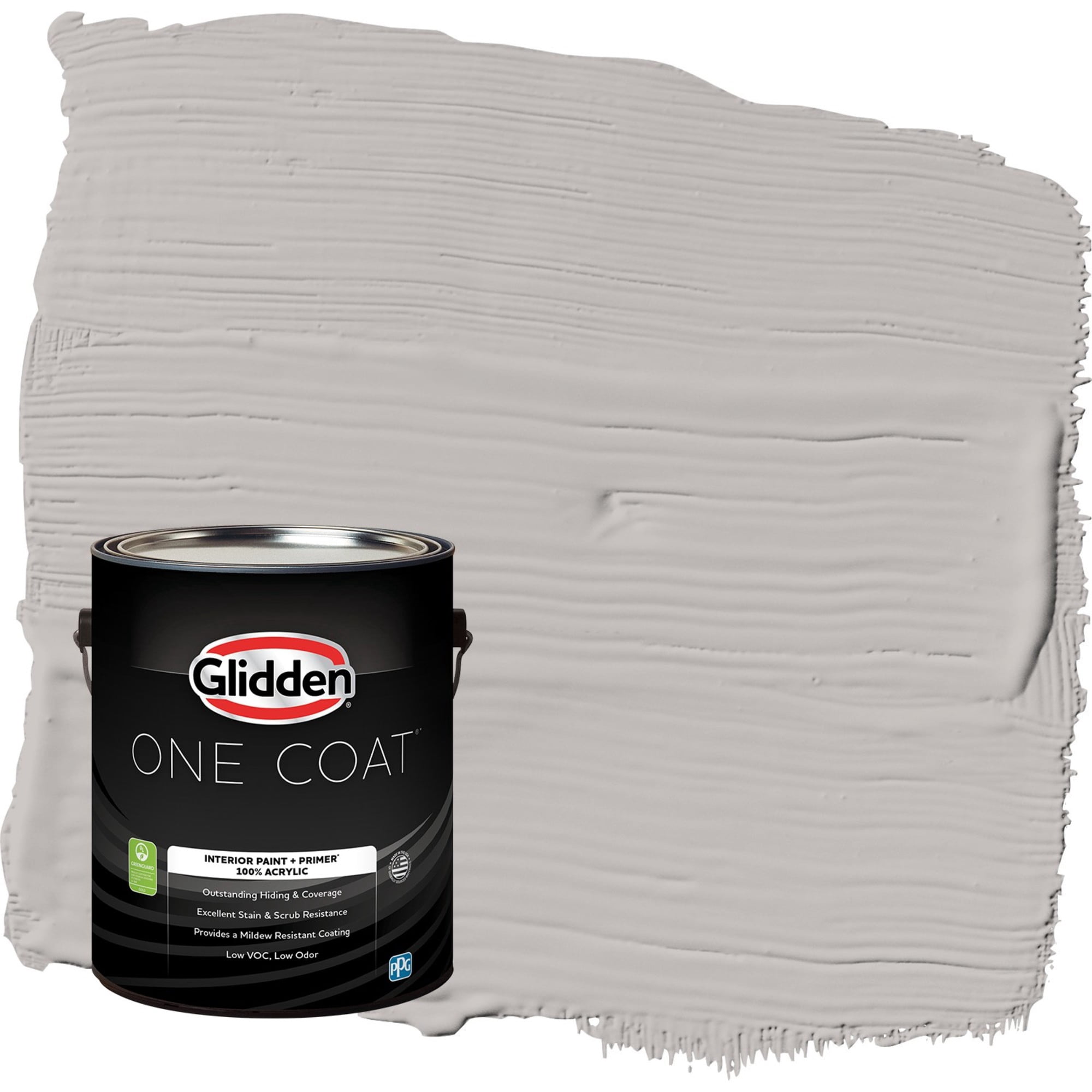 Glidden One Coat Gray Shadows / Grey Eggshell Interior Paint with Primer, 1 Gallon