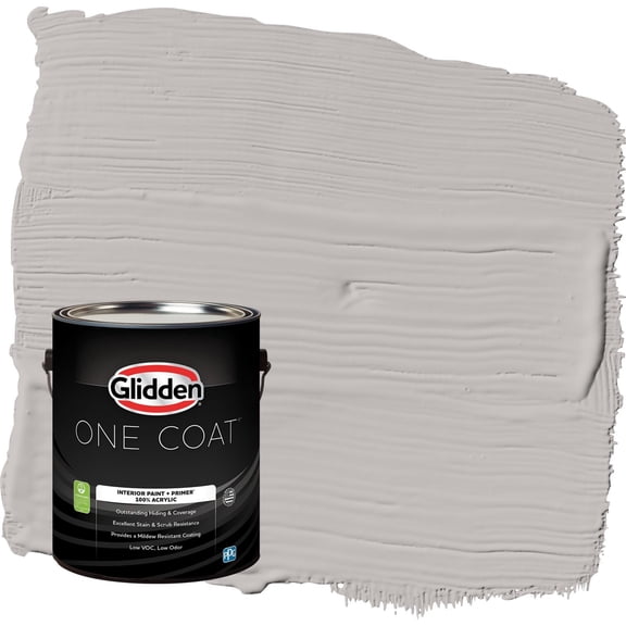 Glidden One Coat Gray Shadows / Grey Eggshell Interior Paint with Primer, 1 Gallon