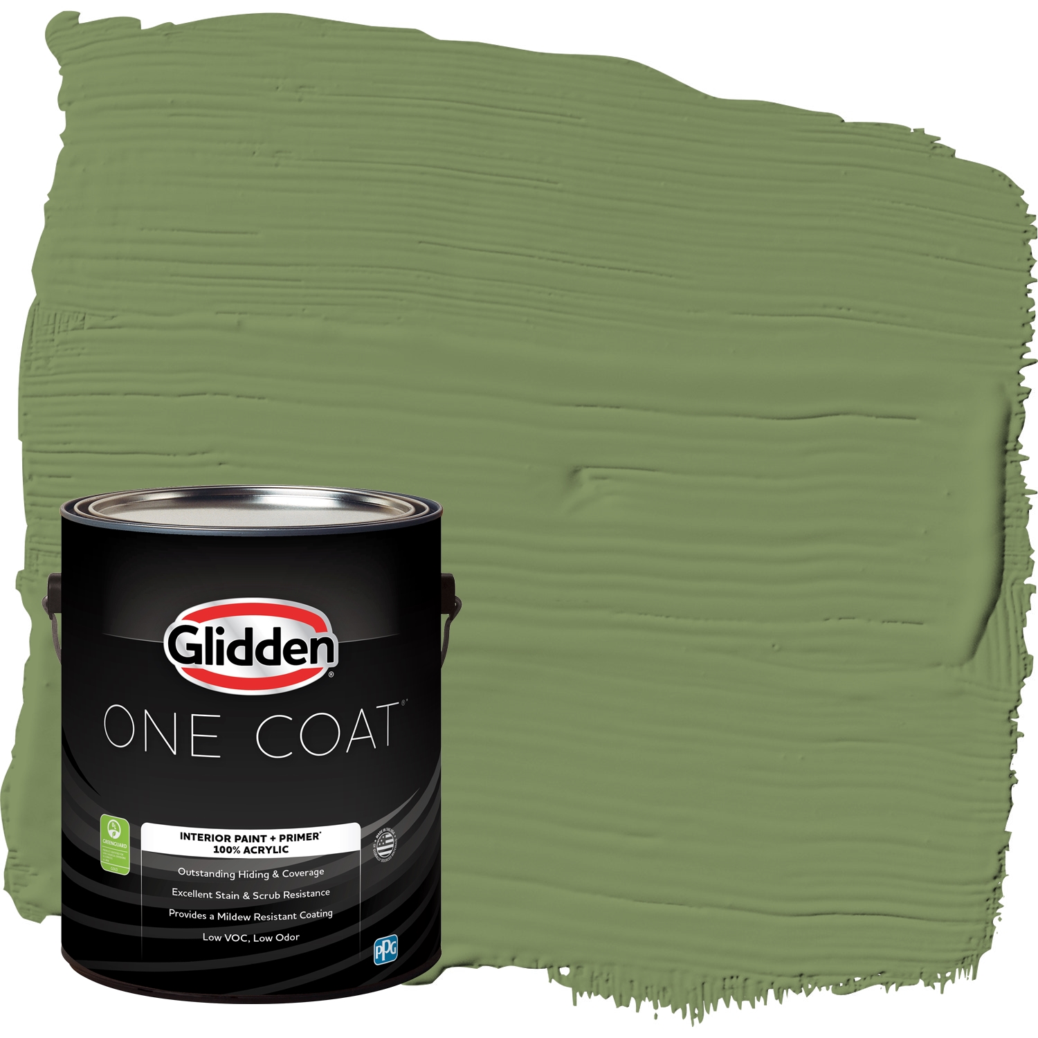Glidden One Coat Interior Paint and Primer, Green Tea Leaf / Green, 1