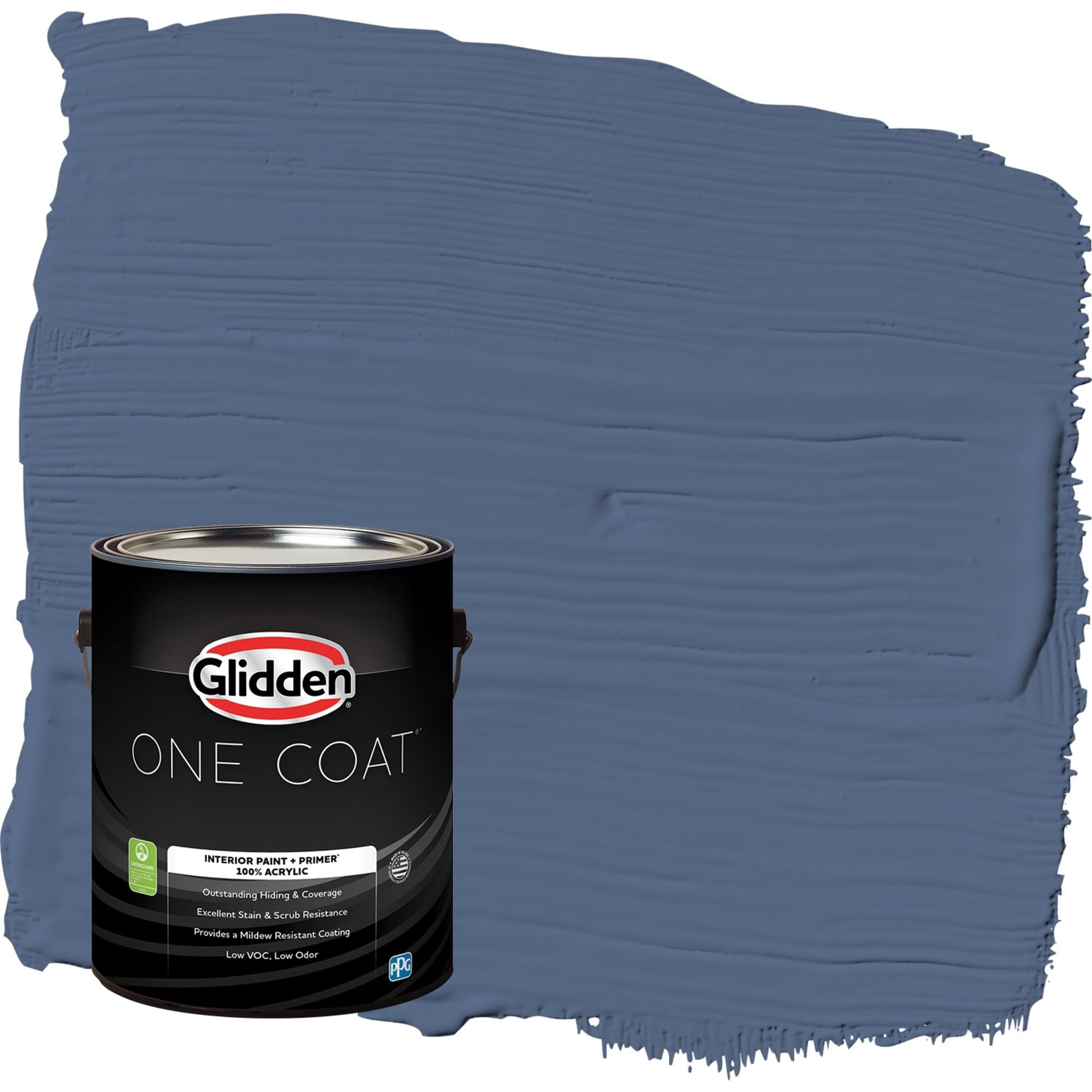 Glidden One Coat Stained Glass / Blue Semi-Gloss Interior Paint with Primer, 1 Gallon