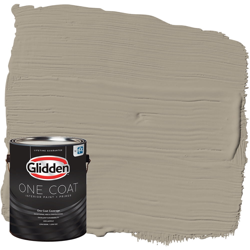 Glidden One Coat Interior Paint + Primer Stonehenge Greige / Gray, Semi-Gloss, 1 Gallon