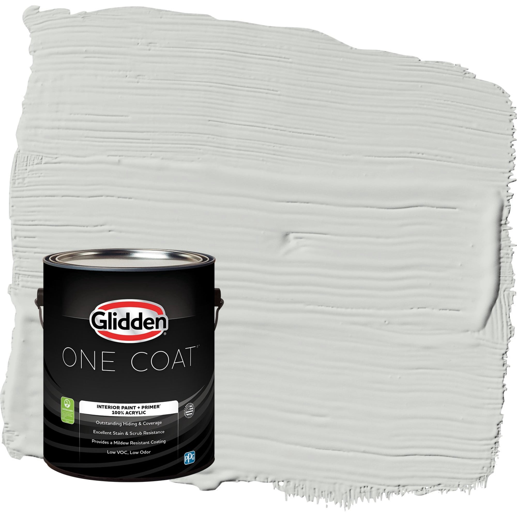 Glidden One Coat Tornado / Gray Flat Interior Paint with Primer, 1 Gallon