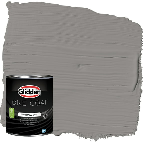 Glidden One Coat Interior Paint and Primer, Antique Silver / Gray, 1-Quart, Flat