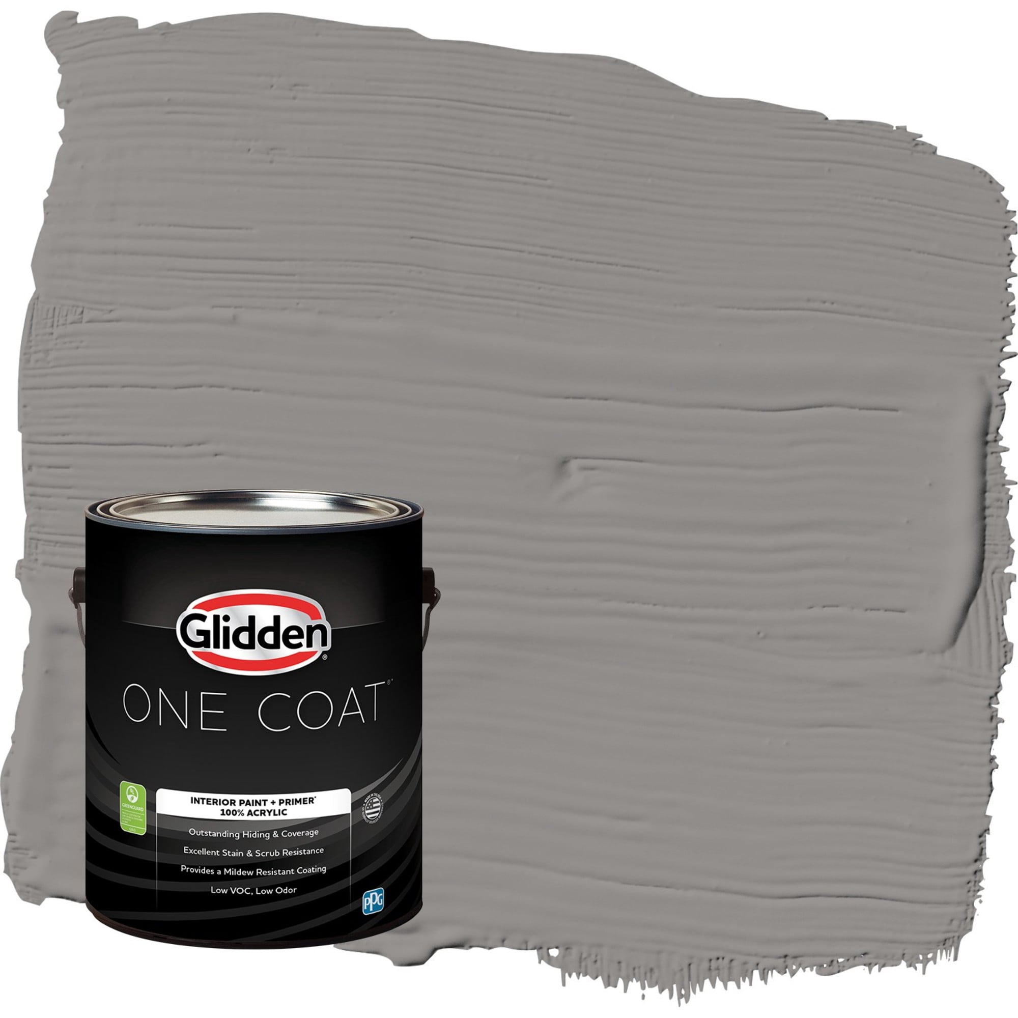 Glidden One Coat Antique Silver / Grey Eggshell Interior Paint with Primer, 1 Gallon