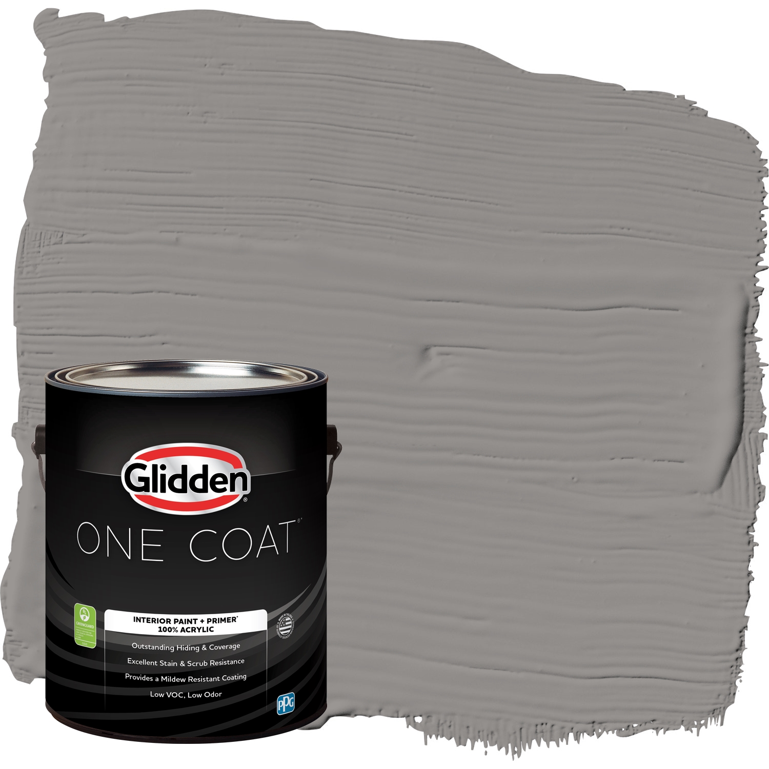 Glidden One Coat Interior Paint and Primer, Antique Silver / Gray, Gallon,  Flat